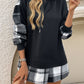 Devine Drawstring Plaid Long Sleeve Hoodie