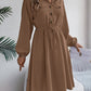 Collared Neck Long Sleeve Dress with Pockets