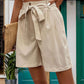Tied High Waist Shorts with Pockets