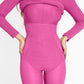Basic Bae Full Size Built-In Shapewear Square Neck Long Sleeve Dress