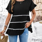 Round Neck Flounce Sleeve Blouse