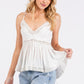 Mittoshop Crisscross Back Lace Detail V-Neck Cami