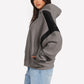 Contrast Dropped Shoulder Long Sleeve Hoodie