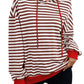 Drawstring Striped Long Sleeve Hoodie