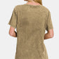 Zenana Washed Short Sleeve V-Neck T-Shirt - Brand Zenana