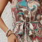 FULL SIZE Tied Slit Floral Sleeveless Dress