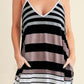Pocketed Striped V-Neck Sleeveless Cami Dress