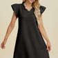 Double Take Full Size Ruffled V-Neck Cap Sleeve Dress