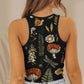 Printed Round Neck Wide Strap Tank