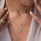 Stainless Steel Zircon Lucky Clover Pendant Necklace