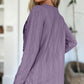 Slit Round Neck Long Sleeve T-Shirt