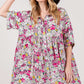 SAGE + FIG Floral Button Down Mini Shirt Dress