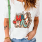 Letter Graphic Round Neck Short Sleeve T-Shirt