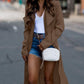 Collared Neck Long Sleeve Trench Coat