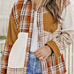 Plaid Button Up Long Sleeve Shacket