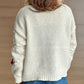 Flower Button Down V-Neck Long Sleeve Cardigan