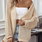 Openwork Open Front Long Sleeve Cardigan