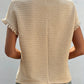 Frill Round Neck Short Sleeve Blouse