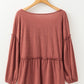Frill V-Neck Long Sleeve Blouse