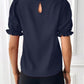 Round Neck Flounce Sleeve Blouse
