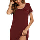 Contrast Trim Pocketed Round Neck Lounge Dress
