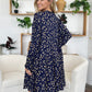 Double Take Full Size Printed Ruffle Hem Long Sleeve Dress