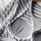 Striped Round Neck Short Sleeve T-Shirt with Bra