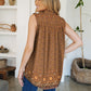 FAM-FAM Frill Printed Mock Neck Top