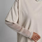 Faux Layered Round Neck Mesh Sleeve Top