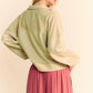 Davi & Dani Lace Up Exposed Seam French Terry Top
