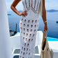 Openwork Slit Scoop Neck Sleeveless Cover Up