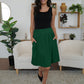 Elastic Waist Skirt with Pockets