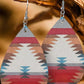 Printed PU Leather Dangle Earrings