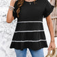 Round Neck Flounce Sleeve Blouse