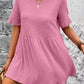 Round Neck Short Sleeve Blouse