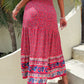 Printed Tiered High Waist Skirt