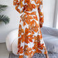 Tied Button Up Long Sleeve Dress