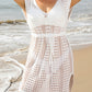 Openwork V-Neck Cap Sleeve Cover-Up