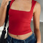 Square Neck Wide Strap Tank
