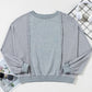 Raw Hem Round Neck Long Sleeve Sweatshirt