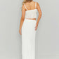Square Neck Sleeveless Top and Ruched Skirt Set