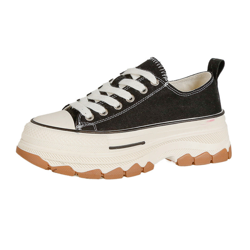 Round Toe Platform Canvas Sneakers