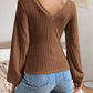 Honey V-Neck Long Sleeve T-Shirt