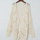 Openwork Open Front Long Sleeve Cardigan