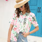Printed Collared Neck Short Sleeve Shirt