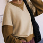 Color Block Round Neck Long Sleeve Sweatshirt