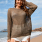 Heart Openwork Long Sleeve Cover-Up