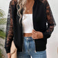 Lace Baseball Collar Zip Up Jacket