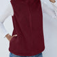Full Size Fuzzy Zip Up Vest Coat with Pockets