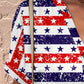 Full Size USA Themed Printed Notched Short Sleeve Blouse